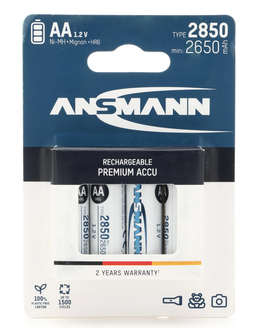 Ansmann AA 2850mah Rechargeable NiMH Battery (4-pack)