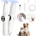 Dog Paw Trimmer with LED Light, Upgraded 2 in 1 Dog Grooming Kit, Cordless Pet Nail Trimmers Grinder with 3 Ports for Small Medium Large Dogs, Pet Micro Precision Electric Trimmer for Paws Eyes Ears