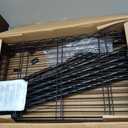 Amazon Basics 4-Shelf Steel Wire Storage Shelves for Garage, Adjustable Metal Shelving Unit, 200 lbs Per Shelf, 23.2" W x 48" H x 13.4" D, Black | Sturdy, Adjustable, Easy Assembly, Storage