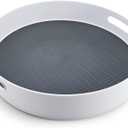 Copco Under-Sink Pantry and Cabinet Organizer, 18-Inch, Revolving Storage Solution, White and Gray