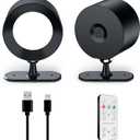 AOMEES Wall Lights Battery Operated Wall Sconce, 3 Color Temperatures & 3 Brightness Levels & Remote and Touch 360Rotation, Mounted Cordless Lamp Magnetic Rechargeable Led Lights for Bedroom (2PCS, Black)