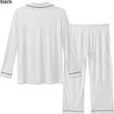 Women Long Sleeve Pajama Set Modal Button Down 2-Piece Pjs Pants Sleepwear Lounge Set (XL)