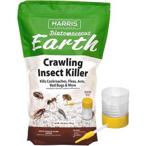 Harris Diatomaceous Earth Crawling Insect Killer, 4lb with Powder Duster Included Inside The Bag (64 Ounce (Pack of 1))