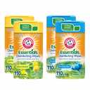 Arm & Hammer Essentials Disinfecting Wipes, Lemon Orchard and Renewing Rain Variety 110 Count (Pack of 4)