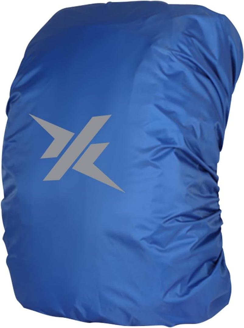 3 x Waterproof Backpack Rain Cover with Reflective Strip for Mountaineering, Traveling, Cycling, Camping and Outdoor (L:55-65L, Navy Blue)