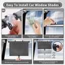 Sfee Car Window Shade for Side Windows, 2 Pack Sun Shade Retractable for Car Blocks Heat and UV Rays Glare Protection Roller Sunshade Visor for Baby, Kids, Pets, Passengers