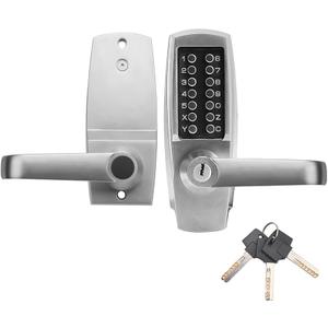 Mechanical Door Lock, Mechanical Push Button Lever Lock, Keyless Entry Commercial & Residential, Water-Proof Zinc Alloy, Easy to Install, for Garden, Yard, Garage