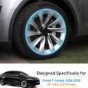 Rim Protectors for Tesla Model Y Juniper 2025-2026 - 4PCS 20" Helix Wheel Rim Covers, Anti-Curb Rash Protective Rim Covers, Silver Rim Protector for Tesla Model Y 2026