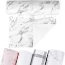 Non-Adhesive Shelf and Drawer Liner for Kitchen Cabinets, 12 in x 10FT Strong Non-Slip Cabinet Liners for Shelves, Refrigerator, Pantry Storage, Bathroom Closet, Easy to Clean & Cut, Marble