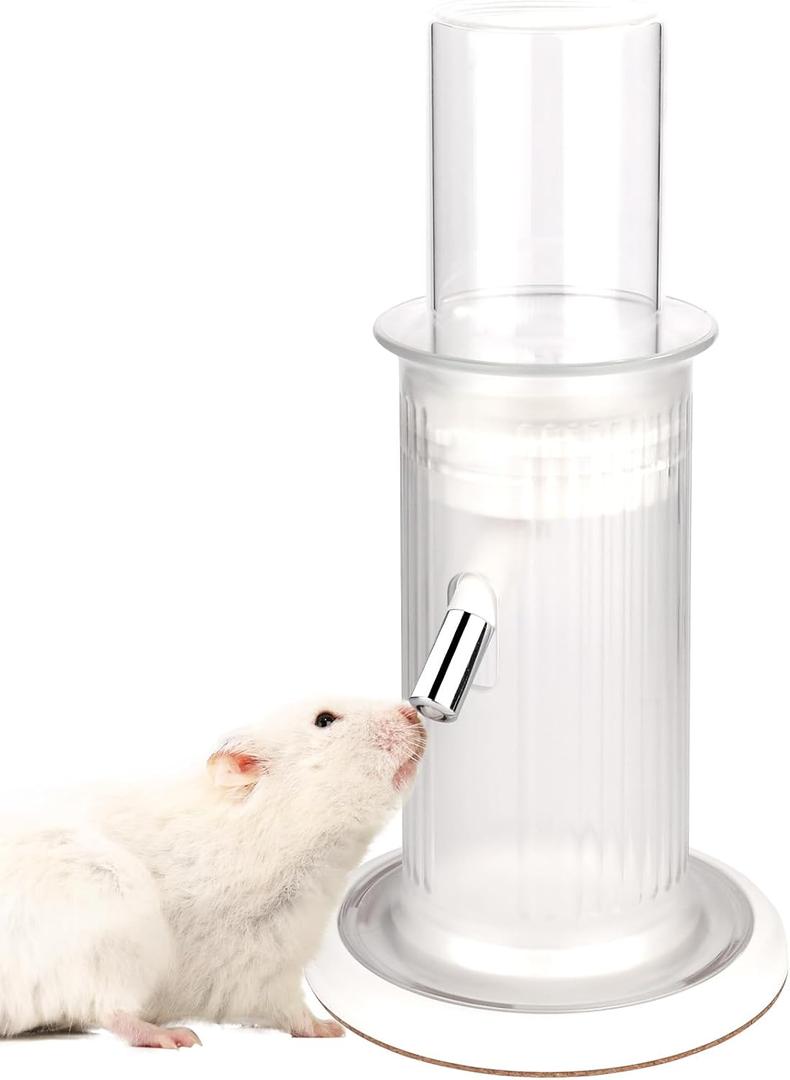Mini&moe Hamster Water Bottle No Drip 4 oz Guinea Pig Water Bottle for Glass Tank with Stand Leak Proof Small Animal Water Dispenser for Gerbil Chinchilla Ferret Squirrel Hedgehog