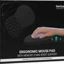 Ergonomic Mouse Pad with Wrist Support & Massage Design  Memory Foam Cushion, Non-Slip PU Base  Carpal Tunnel Pain Relief for Wireless Mouse & Desk Use  12x8 Inch (Black)