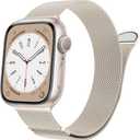 Compatible with Apple Watch Band 38mm 40mm 41mm 42mm 44mm 45mm 49mm, Stainless Steel Loop Strap Magnetic Clasp Bands for iwatch Series 9, Ultra 2, SE, Ultra 8 7 6 5 4 3 2 5, Women Men Starlight 49MM