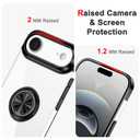 Tnarru Designed for iPhone Air Case with Stand [Magnetic Ring Holder Kickstand] Soft TPU Bumper Non-Yellowing Anti-Scratch Lightweight Slim for iPhone Air Case Black and Clear