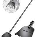 Wavy Blade Ice Scraper with Long Handle 57" Adjustable Snow Shovel Ice Chopper Weed Remover Tool for Gardening Driveway Floor Scraper & Root Cutter Digging Shovel Multifunctional Cleaning Garden Tool