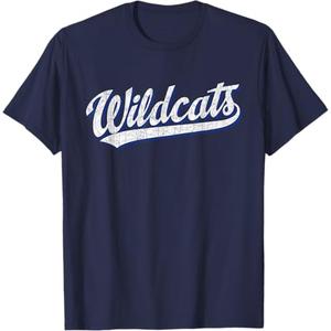 Wildcats Vintage Sports Name Design Gifts Men Women Kids Boy T-Shirt (Blue, S)