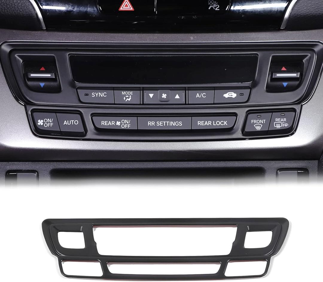 Center Console Air Conditioning Mode Button Frame Cover Trim for Honda Pilot 2016-2022/ Honda Ridgeline 2017-2023/ Honda Passport 2019-2023 Interior Accessories ABS Material (Matt Black)