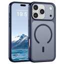 SUPFINE Magnetic for iPhone 17 Pro Case (Compatible with MagSafe)(Military Grade Drop Protection)(Camera Protection) Translucent Matte Shockproof Phone Cover,Navy Blue