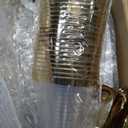 WELLIFE 300 PCS Gold Dinnerware Set for 50 Guests, Gold and White Disposable Plastic Plates for Party, 50 Dinner & Salad Plates, 50 Cups Forks Knives Spoons for Wedding and Party Supplies