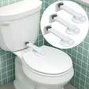 Baby Toilet Lock (3 Pack) Ideal Baby Proof Toilet Lid Lock with Arm No Tools Needed Easy Installation with 3M Adhesive Top Safety Toilet Seat Lock Fits Most Toilets White