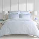 Levtex Home Martha Stripe Blue Reversible Full/Queen Comforter Set (90x94in) with 2 Pillowcases (26x20in) - Stripe Bedding - Blue, White - Cotton Queen Size Comforter Set - Lofty, Soft, Pre-Washed