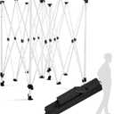 10 x 10 ft Canopy Tent Frame and Roller Bag Adjustable Iron Frame with 3 Height Levels,Pinch-Free Buttons, Square Legs Collapsible Canopy Shelves for Outdoors, Shelves Only
