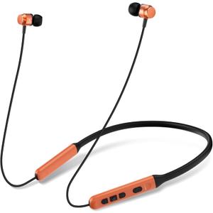 Neckband Bluetooth Headphones, Wireless Bluetooth 6.0 Earbuds with Microphone, Comfortably Light, Deep Bass Earphones 35H Playtime, IPX5 Waterproof, Magnetic Headset for Workout (Deep Orange)
