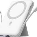 Azmuth for Magsafe Battery Pack, 10000mAh Magnetic Power Bank 22.5W PD Fast Charging with USB-C Cable LED Display Wireless Portable Charger with Stand for iPhone 16/15/14/13/12/Pro (White)