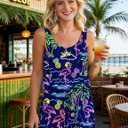 RAISEVERN Womens Rompers Summer Short Jumpsuits Casual Scoop Neck Sleeveless Romper with Pockets, XL