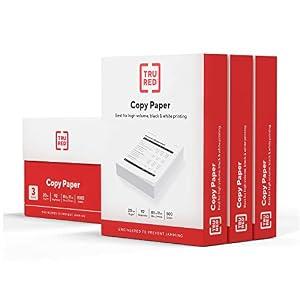 Tru Red 8.5 X 11 Printer Paper, 20 Lbs, 92 Bright - 3 Reams/ Ct