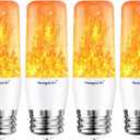 HoogaLife Flame Light Bulbs, E26 Led Light Bulb with Effect of Real Candle Fire Light, 4w Flame Bulb with Upside Down Effect, for Christmas Halloween Home Party Holiday House Room Porch