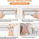 Persilux No Drill No Tools 100% Blackout Roller Shades for Window Blinds Cordless Room Darkening Roller Blinds, UV Protection Thermal Insulated Shades for Home Easy to Install (White, 24" W x 72" H)