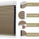 Changshade Cordless Cellular Shades, Blackout Room Darkening Black Out Honeycomb Blinds for Indoor Windows Bedroom, Pull Down Pleated Accordion Blind Easy Install, Shade Size 27" Wx50 H, Light Brown