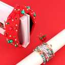 Semato 9 Pcs Christmas Accessories with Red Christmas Headbands & Earrings and Bracelets for Women New Year Xmas Gifts