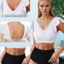 2PCS Swimsuits for Women 2025 Womens High Waisted Bathing Suits Tummy Control Ruffles Bikini Sets Criss Cross Ruched Swimwear (Black, L)