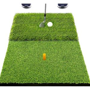 SAPLIZE Foldable Heavy-Duty Golf Hitting Mat with 10mm EVA Backing for Indoor/Outdoor Swing & Chipping, Golf Accessories & Gift for Men & Women (Dual-Turf Mat)