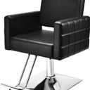 Apllamo Barber Salon Chair for Barbershop - Load Weight 330 Lbs,Heavy Duty Hydraulic Pump Height Adjustable,360Swivel with Footrest,Soft Leather with Armrest,Salon Spa,Hair Styling Stylist (Black)