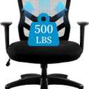 YFO Big and Tall Office Chair 500LBS - Computer Desk Chair with Adjustable Lumbar Support, Heavy Duty Ergonomic Mesh with 360 Rotation 4D Arm and Extra Wide Comfty Seat, Quiet Wheels for Adults, Black