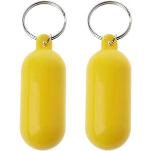 2 x 2 Pieces Yellow Floating Keychain Pills-Shape Float Key Rings for Boat Sailings Kayak Surfing Water Sports Floating Key Chain Sports Fan Key Chains Car Keychains Car Accessories