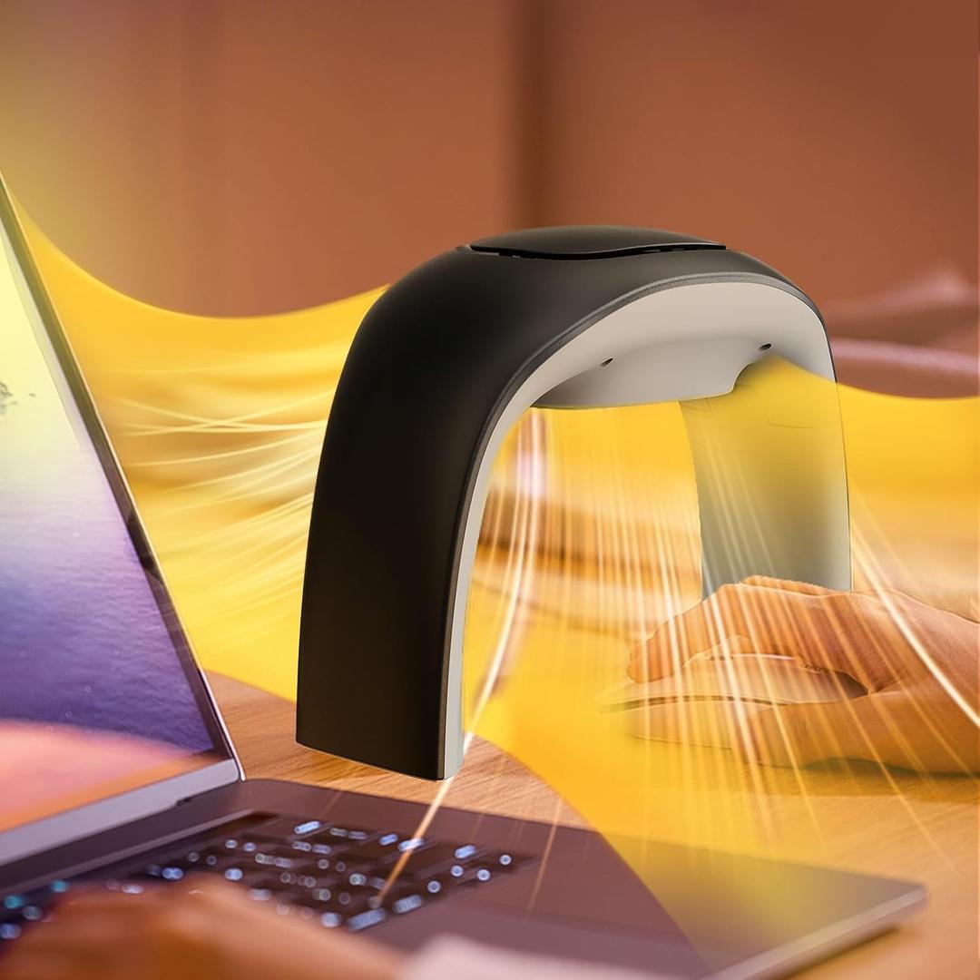 Desk Mouse Pad Hand Warmer Super Quiet, 110v 100w Heated Mouse Pad Hand Warmer, Personal Desk Heater Energy Efficient Ceramic Office with Thermostat Low Wattage - Black