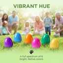 6 Pack Jumbo Easter Eggs, 6 Inch Large Fillable Plastic Easter Eggs in 6 Bright Colors, Big Empty Surprise Eggs for Kids Easter Egg Hunts, Basket Stuffers, and Party Favors