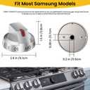 DG94-03500A/Z (4PCS) for Samsung Electric Stove Knob Replacement, DG94-03500V DG94-03500W for Samsung Oven Knob Replacement Compatible with NE63T8111SS/AA NE63T8311SS/AA NE63T8751SS/AA NE63T8711SS (Sliver)