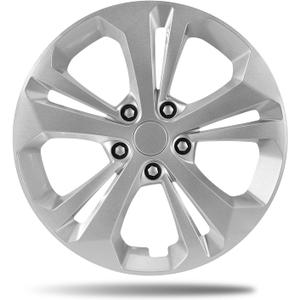 17 Inch ABS Hubcaps for 2024-2026 Chevrolet Trax LS, Fits OEM Steel Wheel #42728011, Direct Replacement GM #42849058, Gloss Silver Wheel Covers 4-Pack