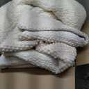 3D Jacquard Design Comforter Set, Ultra-Soft Warm King Size Sherpa Fur Plush 3-Pieces Sets Luxury Cozy Bedding with 2 Pillowcases (104"x90", Cream White)