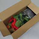 Hollyone Artificial Plants & Flowers with Vase Red Roses Artificial Flowers Small Potted Plant Faux Silk Flower with Black Pot Fake Rose Flower Arrangement Office Shelf Desk Home Decor 11 Inch