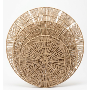  Boho Wall Decor - Set of 3 Woven Jute Wall Baskets, Boho Wall Art & Decorative Basket Set, Farmhouse Wall Hanging, Hand Woven Wall Panels for Living Room, Bedroom