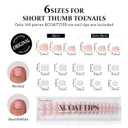 BTArtboxnails XCOATTIPS Toe Nail Tips - 160Pcs Short French Tip Press On Toenails for Women, French Toe Nail Press Ons Nude Base, Soak Off Toe Nail Extensions