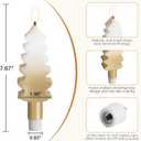 Eywamage Gold Christmas Tree Flameless Taper Candles with Remote, Short Battery Operated LED Wax Candlesticks Set of 4