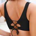 Jolefille Bikini Tops for Women Push Up Tankini Top Supportive Triangle Swim Top Black Modest Swimsuits 2026 Bathing Suit (Black, M)