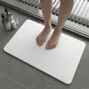 Fast Drying Stone Bath Mats for Bathroom, Non-Slip Diatomaceous Earth Bath Mat, Super Absorbent Bath Mat Stone (23.6''15.4" White Arcana)