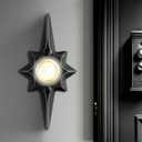 Saillong 1 Pack Doorbell Button, Metal Push Button Doorbell, Doorbell Button Wired Replacement, Doorbell Lighted, White Light Wall Mounted Starburst Door Bell Buttons(Black)